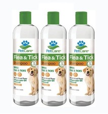 3 X PetCare Flea & Tick Shampoo for Dogs with Peppermint Oil & Gurenid 414ml