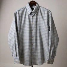 Scott Barber L Plaid Button Down Shirt 100% Cotton Long Sleeve Casual Classic