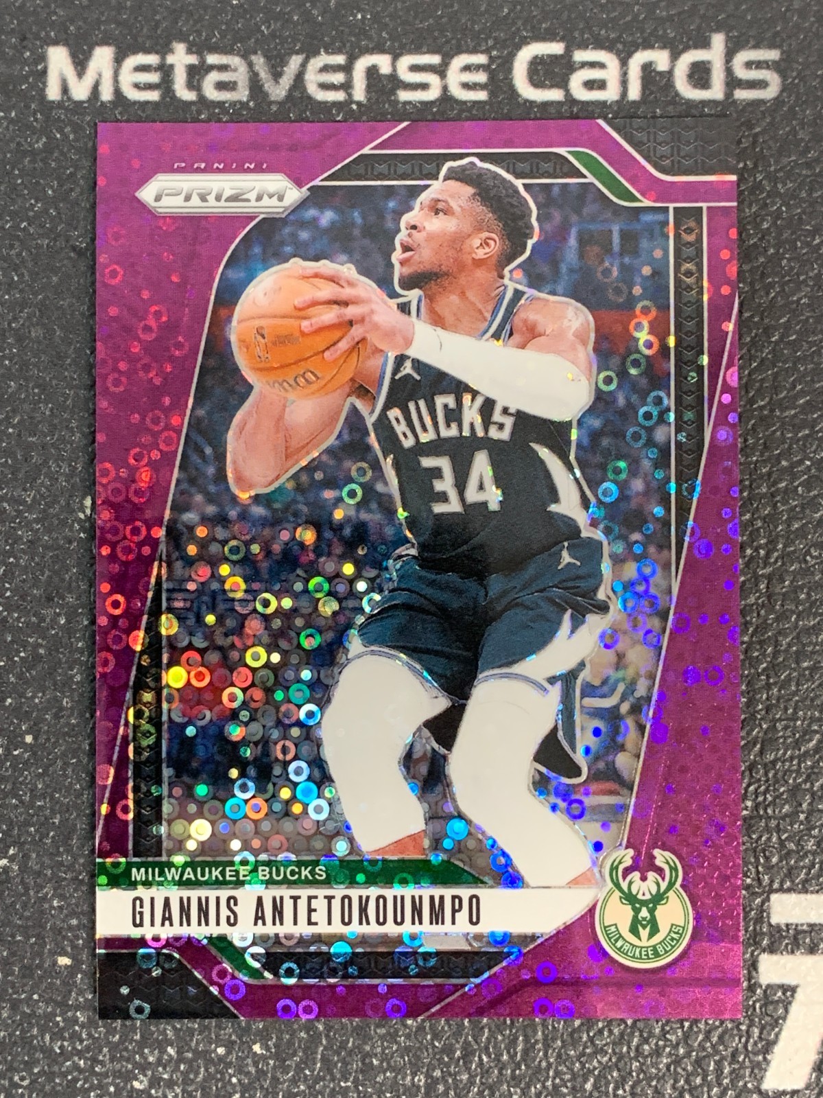 2024-25 Prizm Base Prizms Fast Break Purple #85 Giannis Antetokounmpo /75