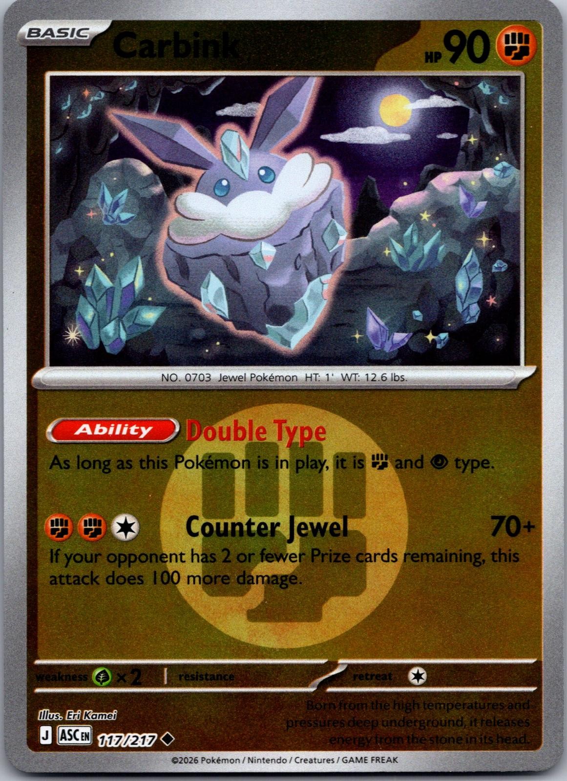 Carbink (Energy Symbol) 117/217 Ascended Heroes Pokemon Reverse Holo NM/M