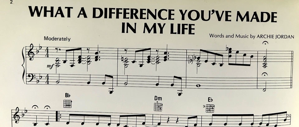 What A Difference You've Made In My Life - Ronnie Milsap Sheet Music 1983 - Image 2 of 4