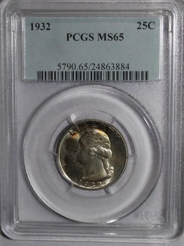 1932 Washington Quarter PCGS MS65 with toning