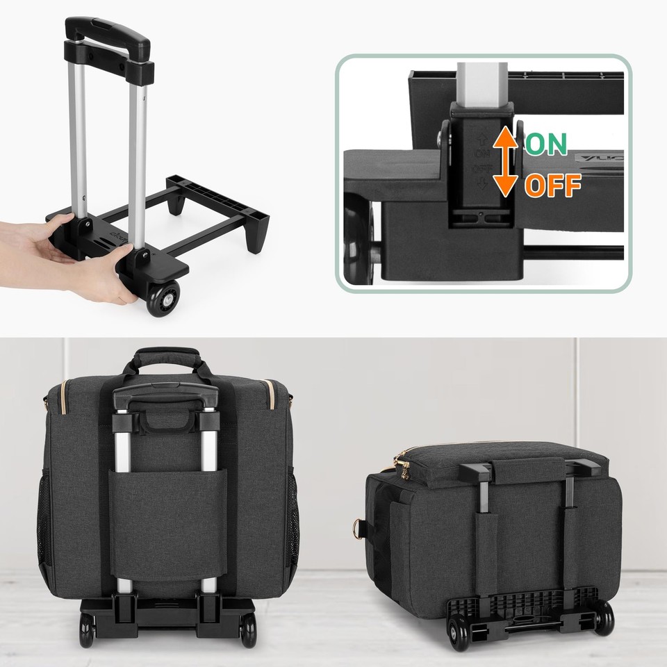 Luxja Borsa per Insegnante con Ruote, Borsa da Lavoro per Insegnanti con Trolley Staccabile (Solo Borsa) - Giochi e Prodotti per l'Età Evolutiva