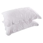 Quilted Pillow Shams Set of 2, Decorative 26" x 20" (Pack of 2) White