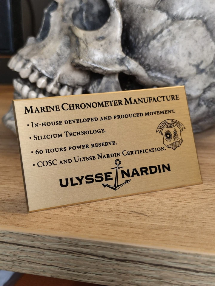 Редкий Ulysse Nardin Морской Хронометр дилерский дисплей металлическая пластина Сделано в Швейцарии - Изображение 4 из 4