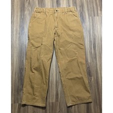 Carhartt Brown Carpenter Dungaree Fit Heavy Duck Canvas Pants B11-BRN 38x30