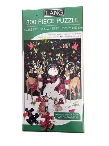Lang Companies Snowy Lights 300 Piece Puzzle Susan Wingets SAM SNOWMAN 14.5x20.5 - Picture 4 of 5