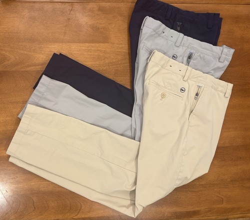 (3) Vineyard Vines Pants Boy's Size 16 Khaki and Gray Navy Performance Pants
