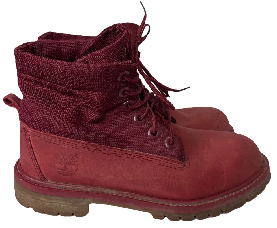 Timberland Clásico Roll Top Botas Juveniles 4.5/Mujer 6 Rojo Foto 3 de 4