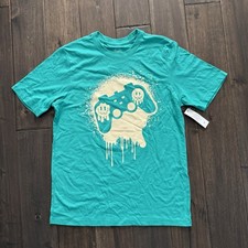 Wonder Nation Aqua Blue Gaming Tee T-Shirt Boys XL 14-16 NWT