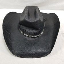 Twister Bangora Black Straw Cowboy Hat M F Western Small DISTRESSED