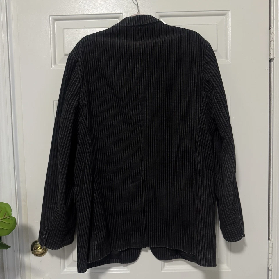 Balenciaga Stripes Corduroy Blazer Gray Black Size 52 Or US Size XL - Image 4 of 4