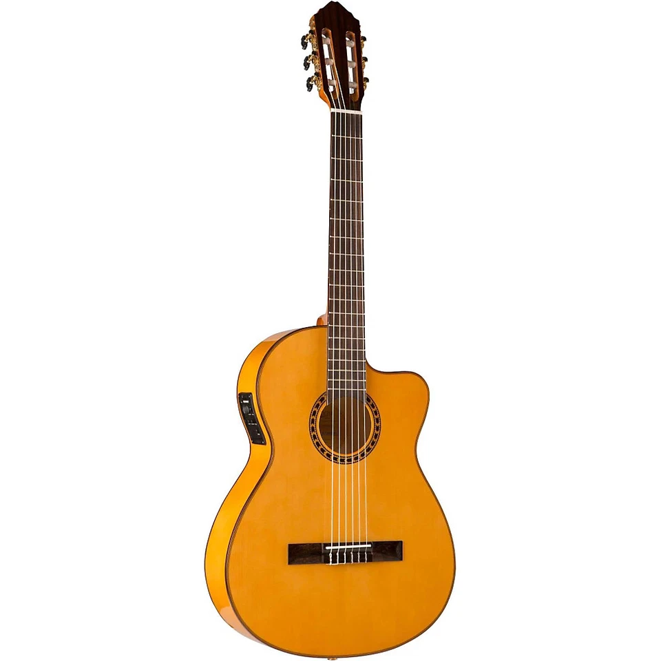 Lucero LFB250Sce Spruce/Cypress Thinline A/E Classical Guitar 197881060459 RF - Image 3 of 4