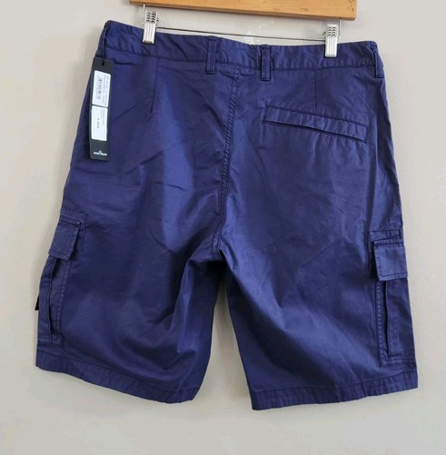 Pantaloncini cargo stile bermuda Stone Island NUOVI blu navy 10" uomo taglia 34 - Foto 4 di 12