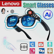 Lenovo Smart Glasses AI Bluetooth Audio Glasses w/ Built-In Microphone for Calls