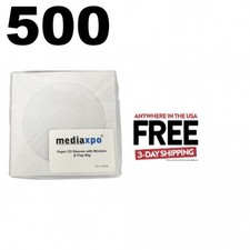 500 BUDGET Paper CD Sleeves with Window Flap 1-3 DAYS