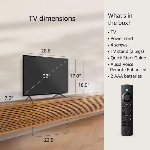32" HD Smart TV with Alexa - Access Unlimited Movies, Games & Wireless Listening - Picture 9 of 9