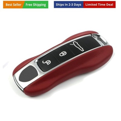 Leather Key Fob Cover for Panamera Cayenne, Key Chain Keychain Key Cover for ...