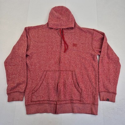 DC Hoodie Large rot Herren Sweatshirt durchgehender Reißverschluss Kordelzug ...