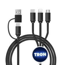5-in-1 Braided Charging Cable - 5FT, with LED Light