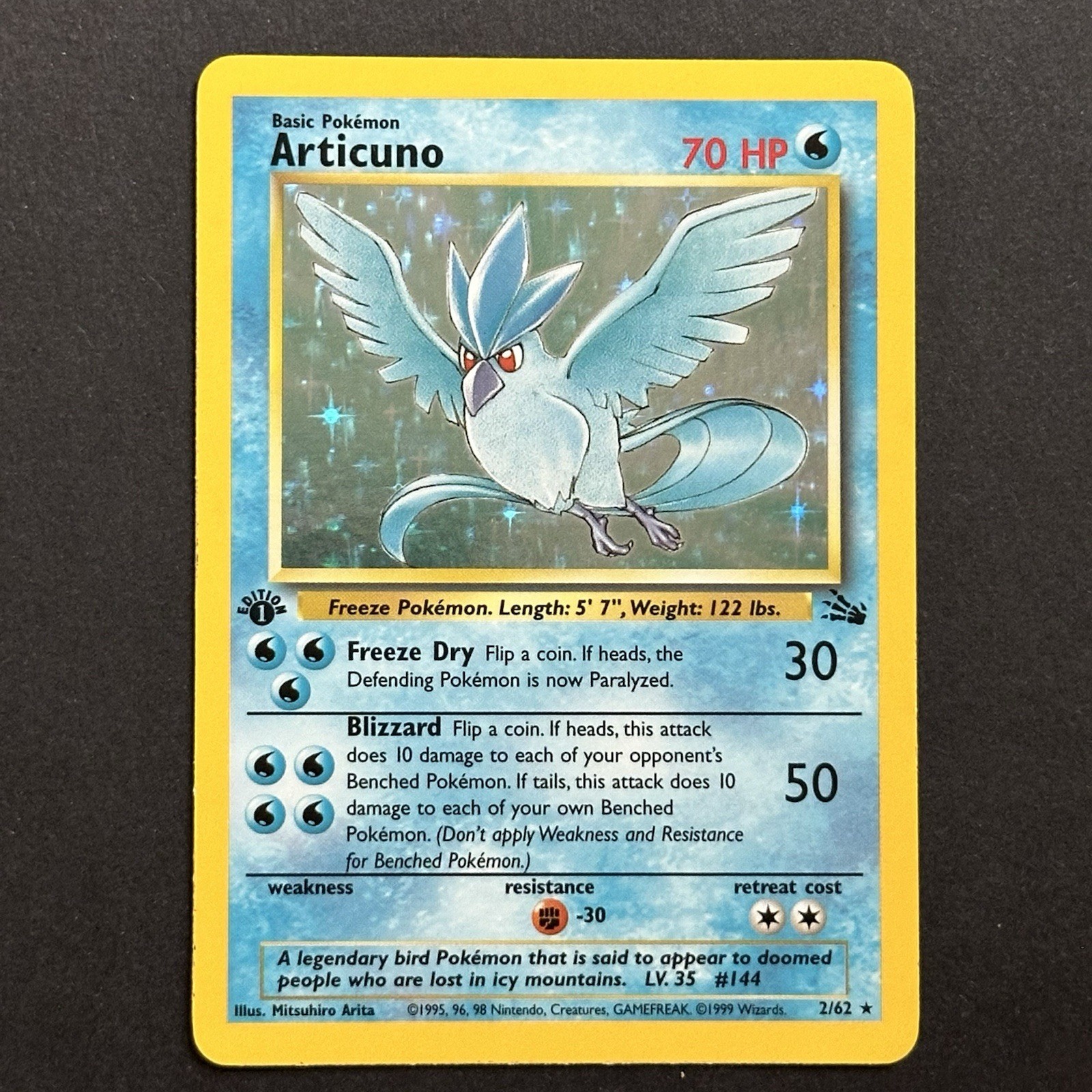 1st Edition Articuno 2/62 Fossil Holo Rare Pokemon Card