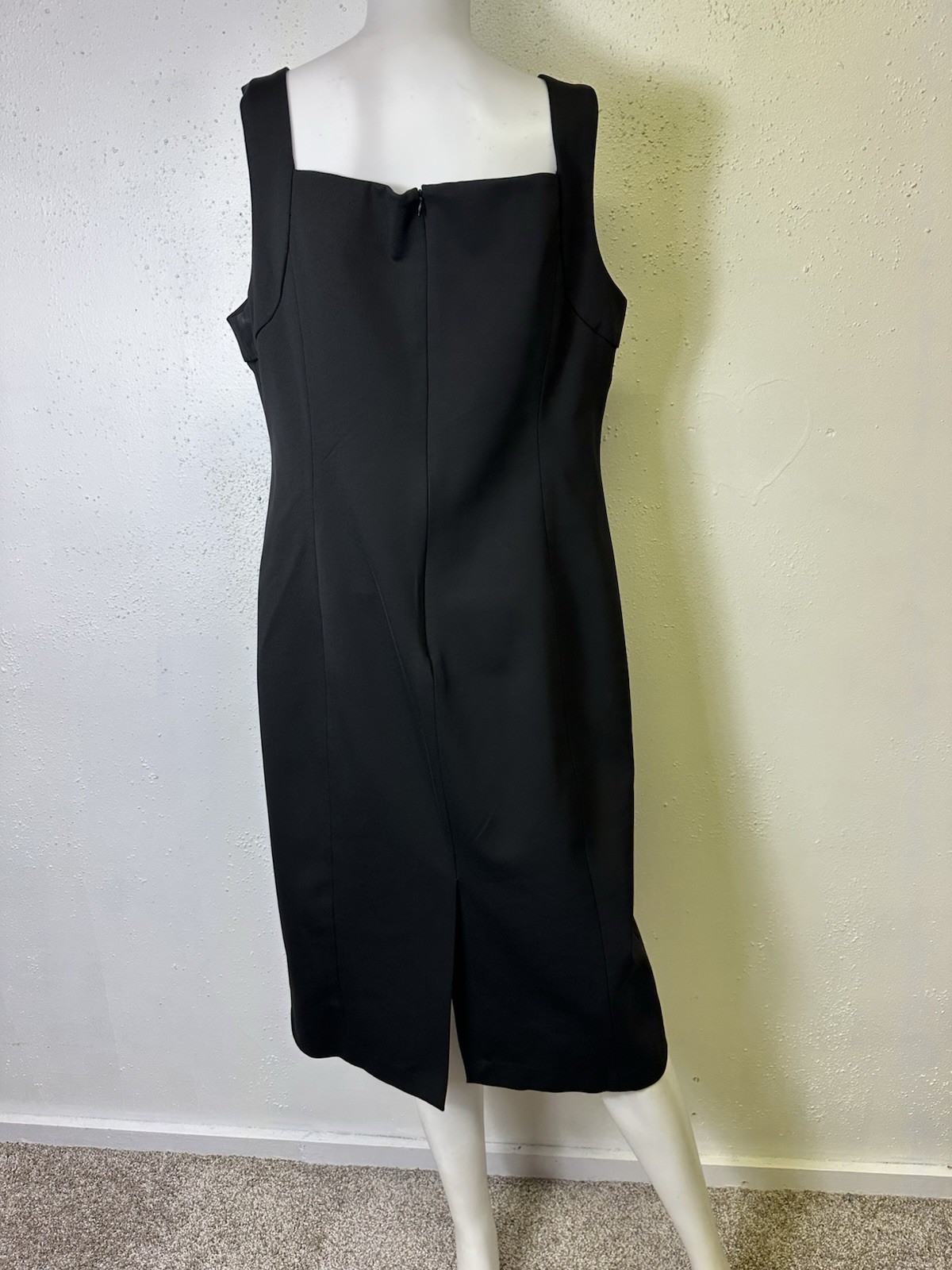 Calvin Klein Womens Sleeveless Seamed Sheath Scuba Midi Dress, Black, 16 NWT thumbnail 5