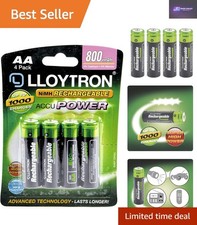 4-Pack of  NiMH Rechargeable AA Batteries - Long Lasting Power Solution 8.99 per battery