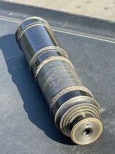 An antique 4 draw 38 brass leather black lacquered Telescope C.early 20thC