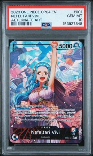 🔥PSA 10🔥 One Piece Kingdoms of Intrigue Nefeltari Vivi OP04-001 ALT ART L Foil