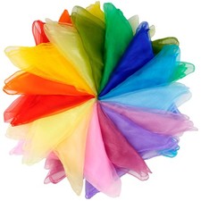 Okxiri Scarves for Kids Play, Juggling Scarves, Play 24 Inch, 15 Colors