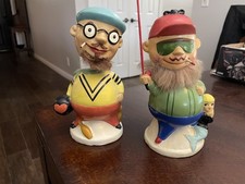 Lego pair bobbleheads Fisherman, Bowler, 7