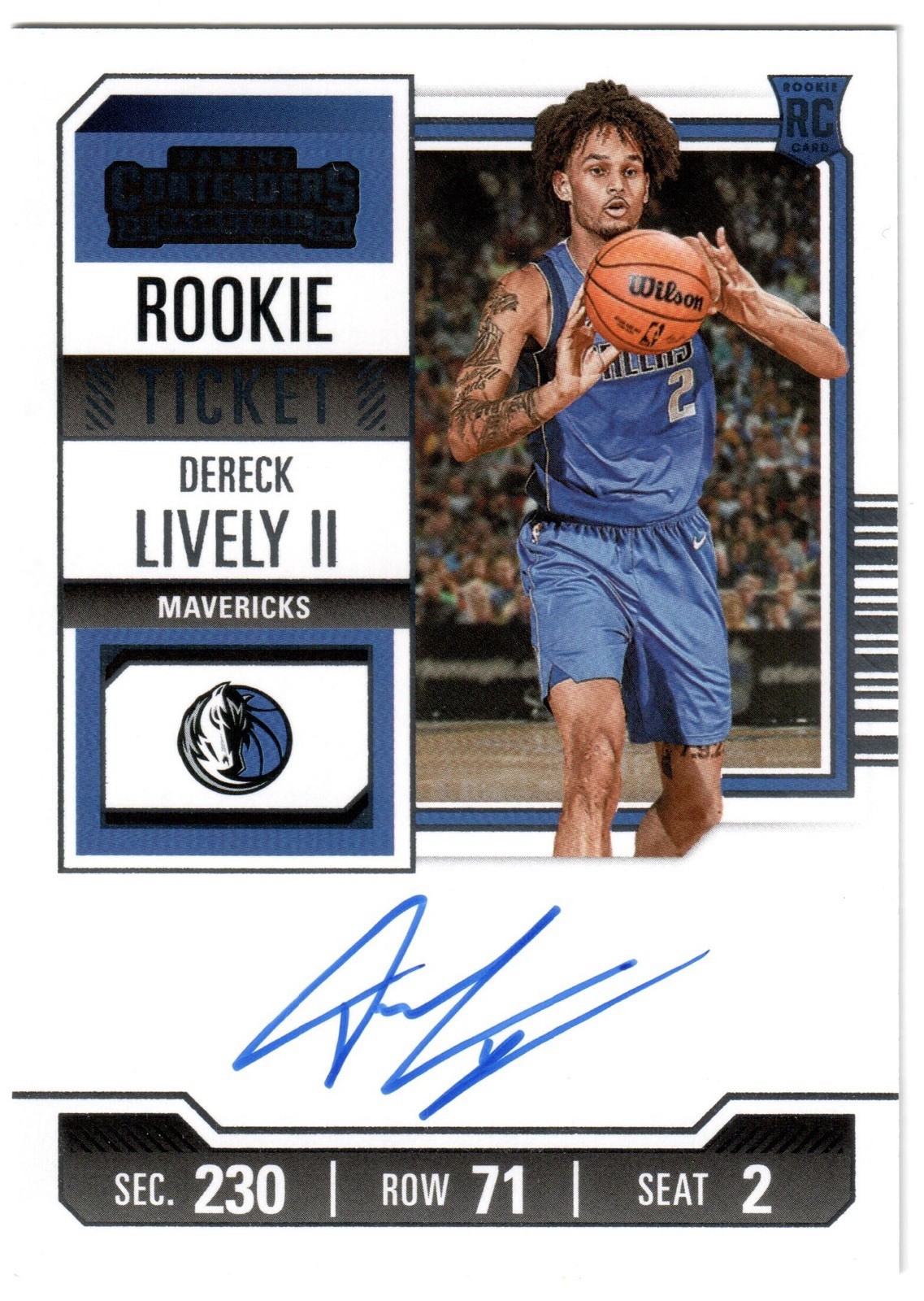 2023-24 Panini Contenders Dereck Lively II Rookie Ticket Auto Autograph