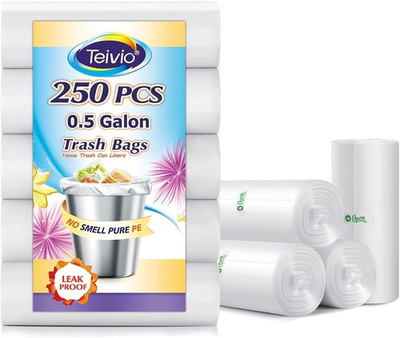 #ad #ad 0.5 Gallon Mini Strong Trash Bags Tiny Bathroom 1 Count Pack of 250 Clear $10.21