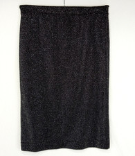 Y2K 1990's Boutique Italy Black knit Metalized yarn women's  Skirt  M