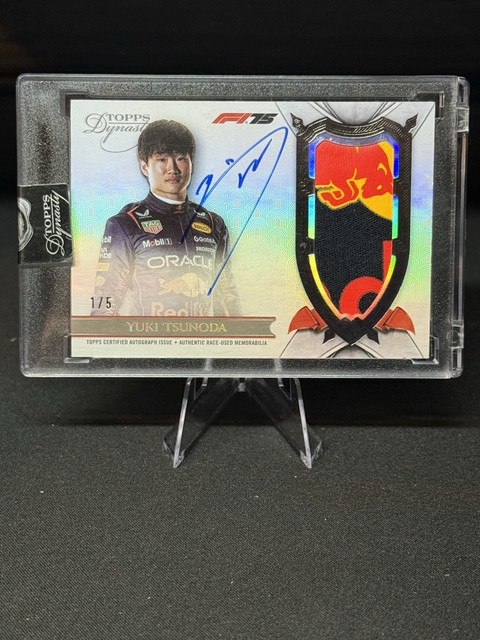 Yuki Tsunoda /5 Racing Glove Relic Auto 2025 Topps Dynasty Formula 1 Card