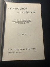 1939 Psychology and the Nurse Frank O’Hara Vintage Nursing Medical Text HC
