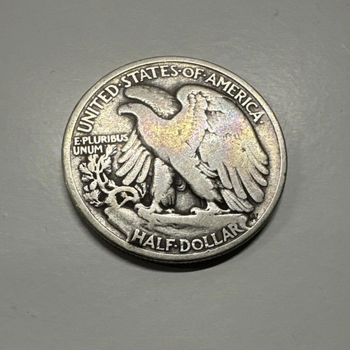 1934-P WALKING LIBERTY Half Dollar 50c 90% Silver Coin Toning FAST SHIPPING!
