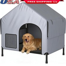 2-in-1 Elevated Dog House Waterproof Portable Outdoor Indoor Pet Shelter New