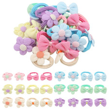 36 Pcs Toddler Hair Ties for Girls, Baby Hair Bows Cute Flower Hair Ties Colorfu