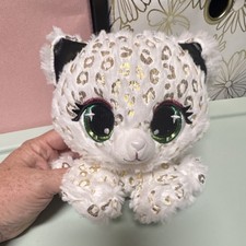 Plush Leopard Stuffed Animal White Gold Small 6-14 in Big Eyes Age 3