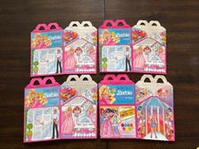 Lot of 4 Vintage 1991 Barbie McDonald  s Happy Meal Boxes Broken Down