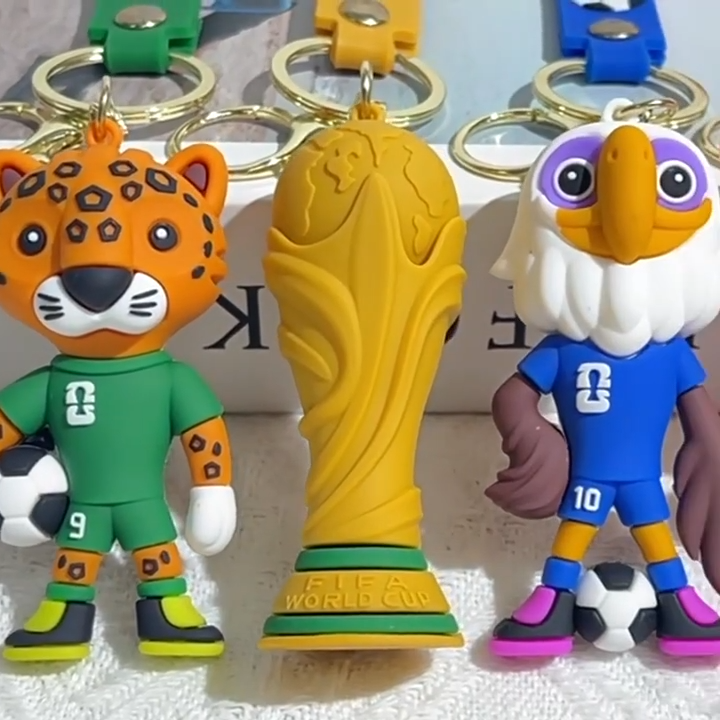 4-PK 2026 FIFA World Cup Soccer Mascot Keychain – Cute Collectible