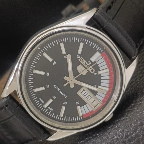 AUTOMATIC VINTAGE SEIKO JAPAN 6309A MENS BLACK COLOR DIAL WATCH a700472-1