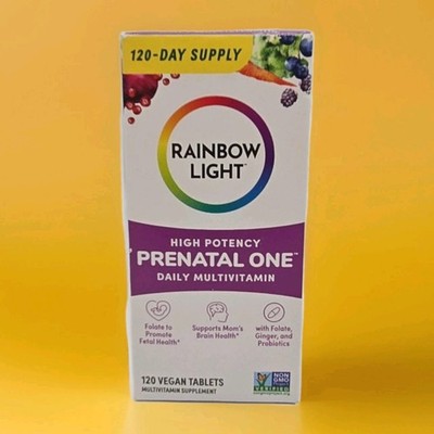 Rainbow Light Prenatal One High Potency Multivitamin Vegan 120 Tablets Non-GMO