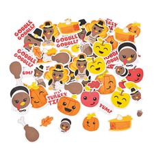 Bulk 500 Pc. Silly Thanksgiving Self-Adhesive Shapes