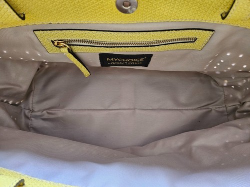 Bolso shopper grande de cuero auténtico Made in Italy naranja amarillo - Imagen 8 de 19