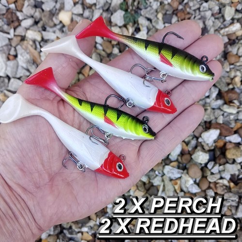 Cannibal Shad Long Cast Fishing lures Soft Perch Trout Pike Bass Candy Gear x 4 - Picture 7 of 12