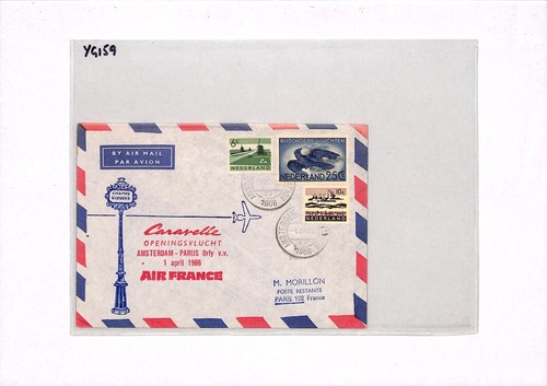 NETHERLANDS Air Mail Cover AIR FRANCE FIRST FLIGHT Amsterdam Orly 1966 YG159 - Picture 5 of 8