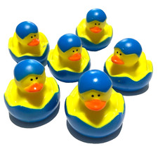 6 EASTER DUCKLINGS IN BLUE EGGSHELL CRUISING DUCKS RUBBER DUCKIES 2" CRUISE DUCK