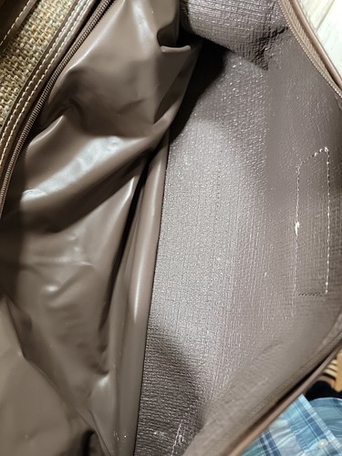 VTG 90s JORDACHE Tweed Luggage Overnight Carry On Bag Brown Tan 19x12x8 - Picture 11 of 11